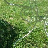 Green wrought iron garden furniture