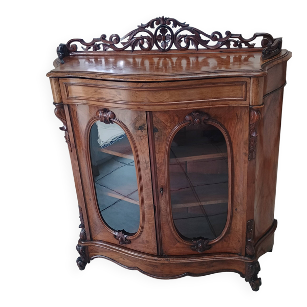 Meuble d'appui en placage de ronce de noyer style Napoléon III ou fin XIX — Beyit