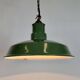 Industrial British Green Enamel Factory Pendant Lamp, 1960s
