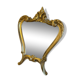Golden wood mirror to stand