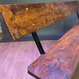 Farmhouse bench with backrest