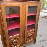 19th-century solid wood Spanish display cabinet 123x180cm