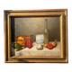 Still life with peppers, oil on panel, signed Peeters