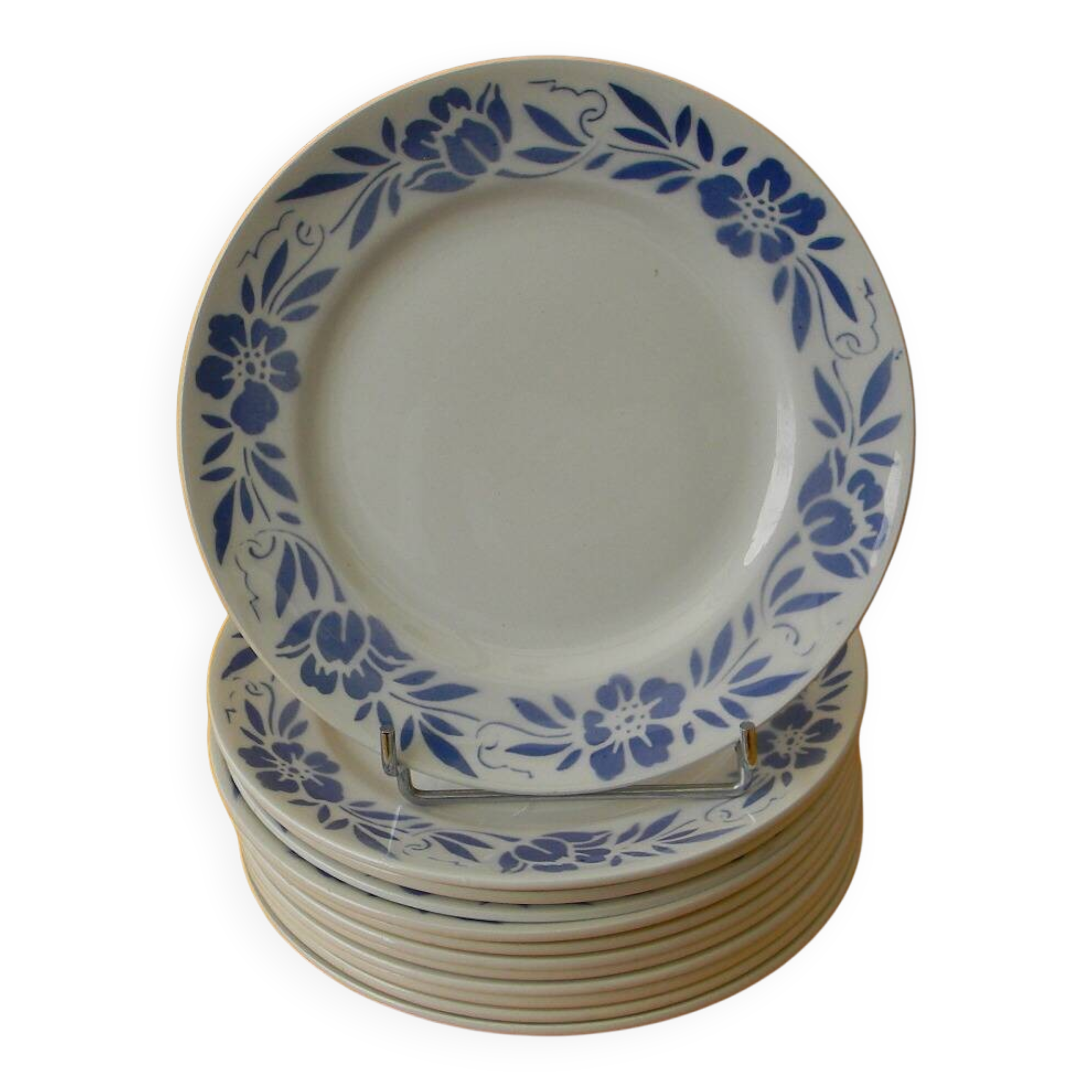 Set of 12 earthenware dessert plates from ORCHIES.