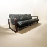 Canapé / canapé vintage en cuir noir martin stoll