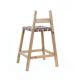 Large Vintage Bar Stool In Wood & Leather, Czechoslovakia 1950s