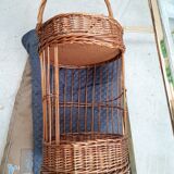 Bottle holder, mini bar, vintage wicker