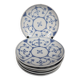6 bowls Jager Eisenberg Blau Saxony blue and white porcelain