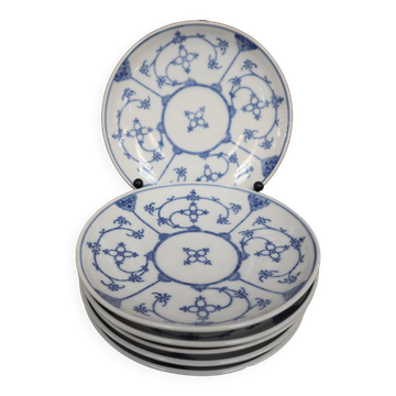 6 bowls Jager Eisenberg Blau Saxony blue and white porcelain