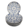 6 bowls Jager Eisenberg Blau Saxony blue and white porcelain