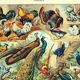 Old lithograph 1928 A. Millot - Birds 3, ornithology, birds