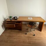 Solid Elm Desk Pierre Chapo B19E – Iconic Design from the 60s - v