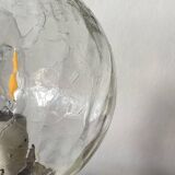 Ceiling light or wall light with cracked glass globe, 15 cm, porcelain rose.