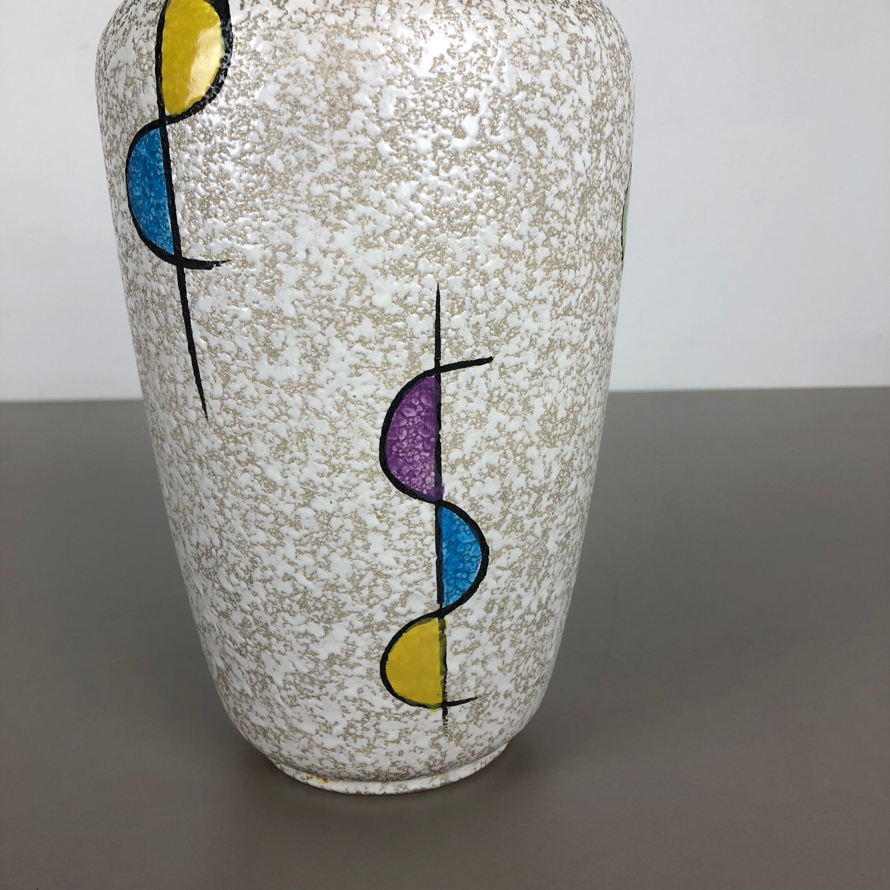 Super Colorful Fat Lava Pottery "575 25" Vase by Bay Ceramics, Germany, 1950s