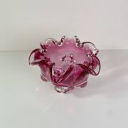 Large empty pocket or vintage pink Murano glass vase
