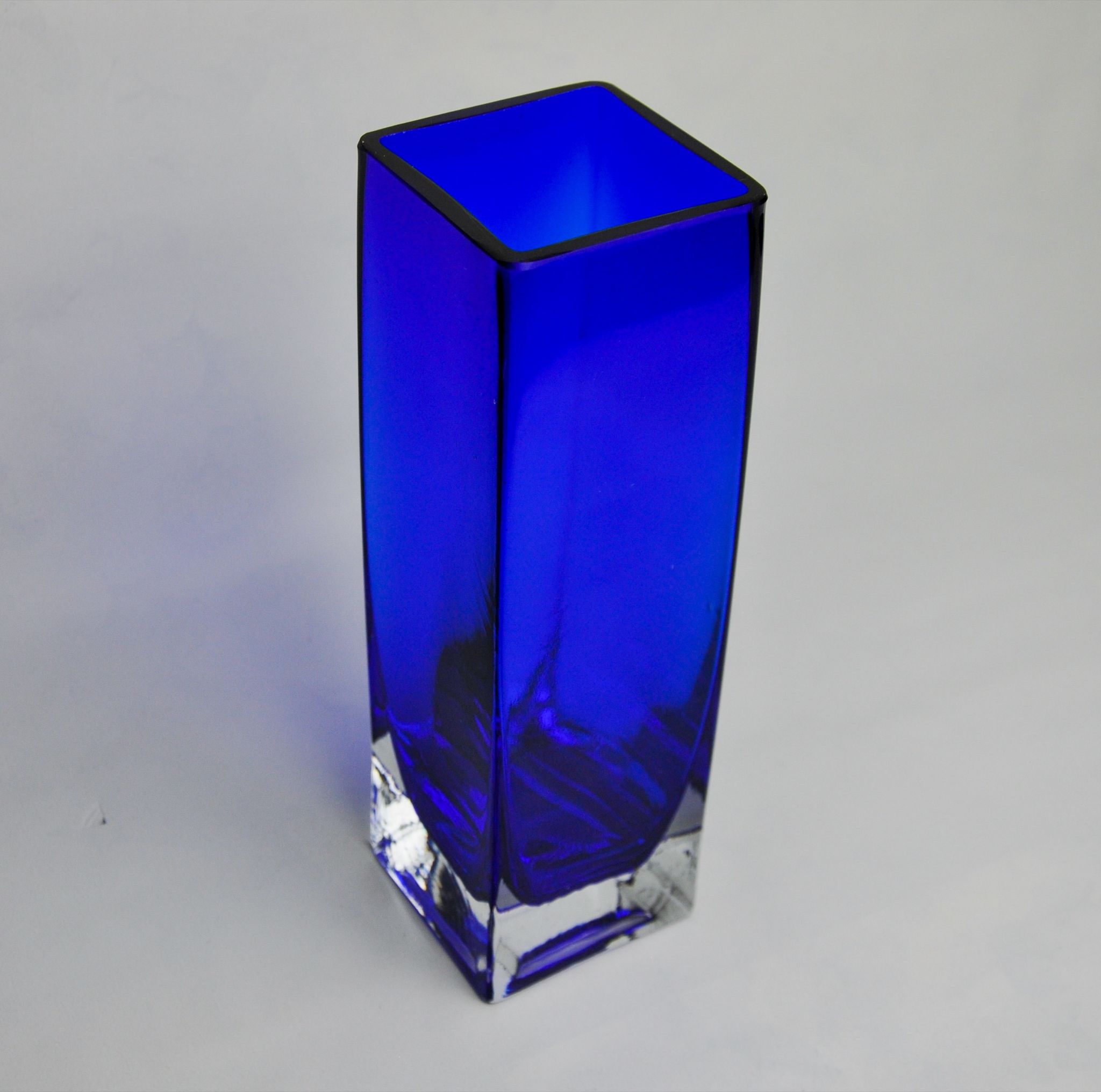 Vase sommerso by Petr hora, blue glass, Czech Republic, 1970