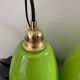 Set of four new electrified green opaline suspensions