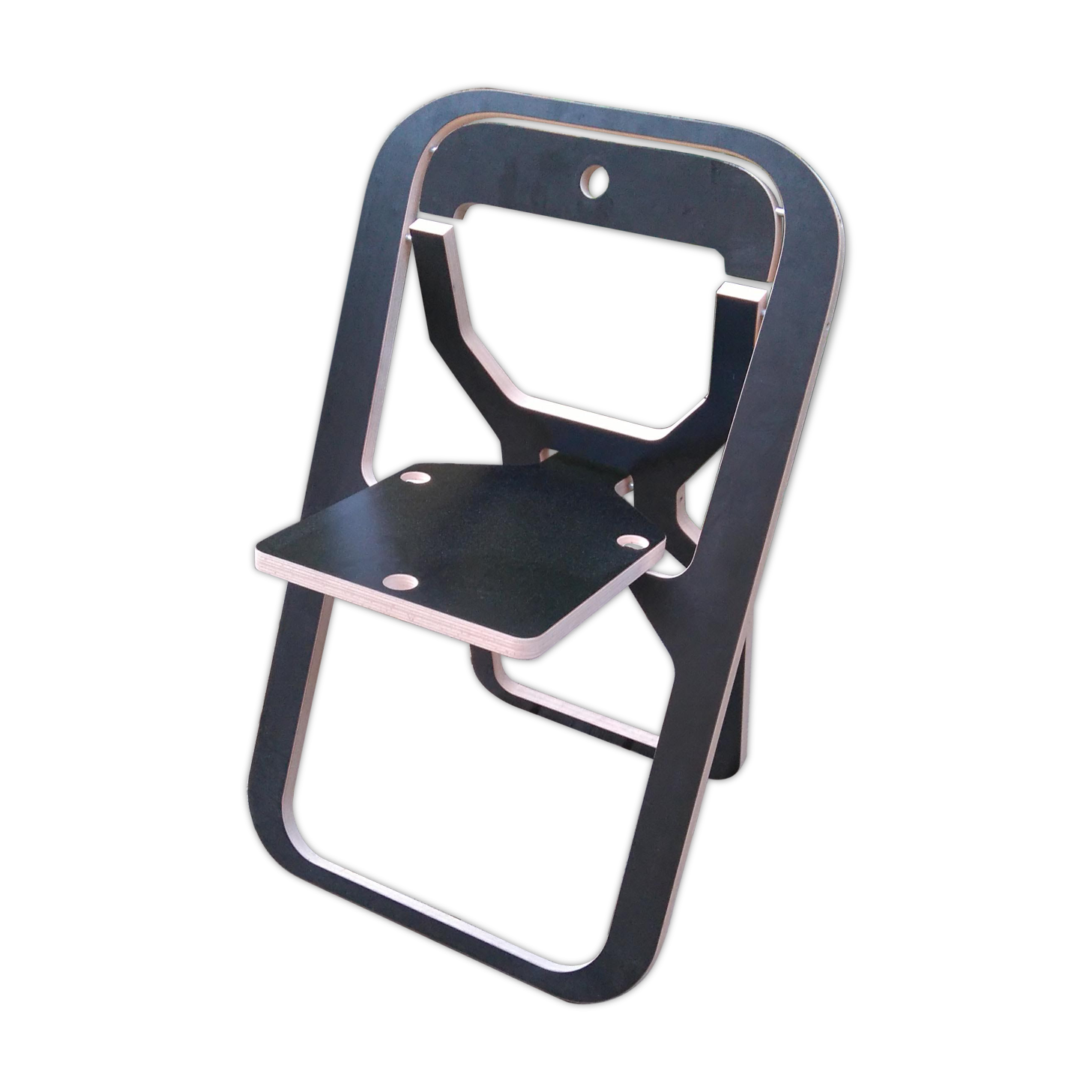 Black folding chair