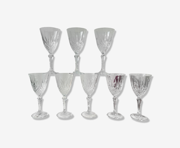 8 water glasses cristal d'arques model masquerade | Selency
