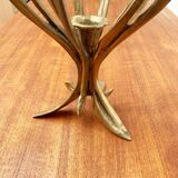 Vintage brutalist floral metal candlestick