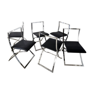 Set of 6 foldable chairs "Luisa" by Marcello Cuneo, 1970