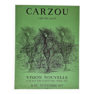 Affiche originale vintage Jean Carzou, édition Mourlot, 1975