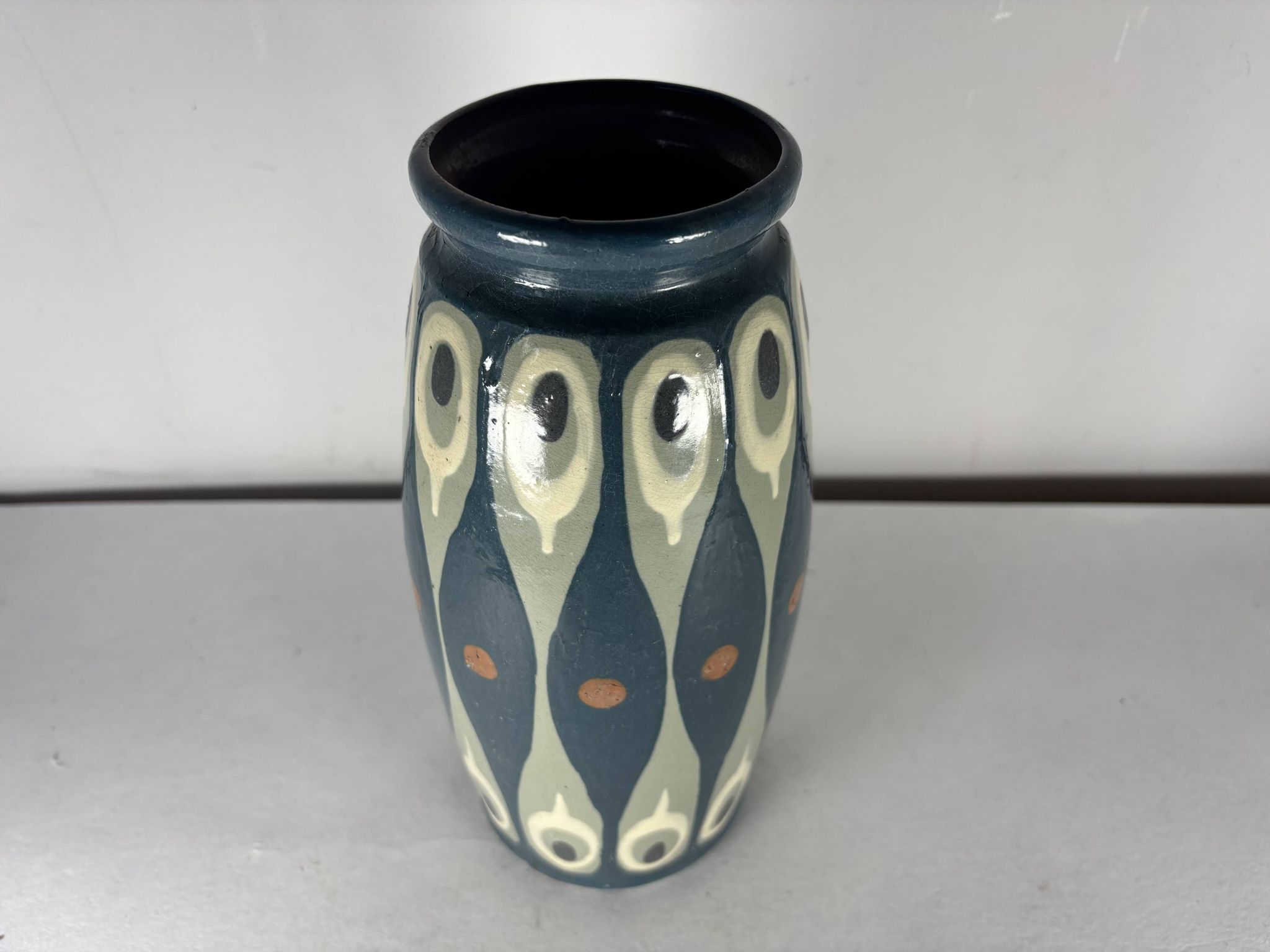 Vase Art Déco signé Léon Elchinger, Soufflenheim, années 1920