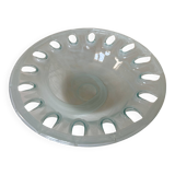 Transparent glass pocket tray in white shades - 80s/90s style