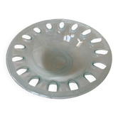Vide-poche en verre transparent nuances blanc - style années 80/90