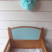 Bed baby/child of the 50s in wood and rattan