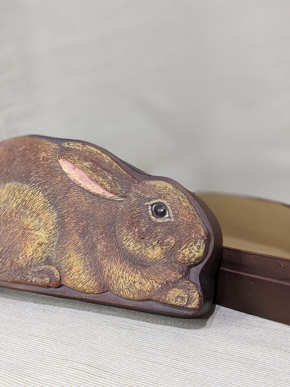 Painted cardboard rabbit box