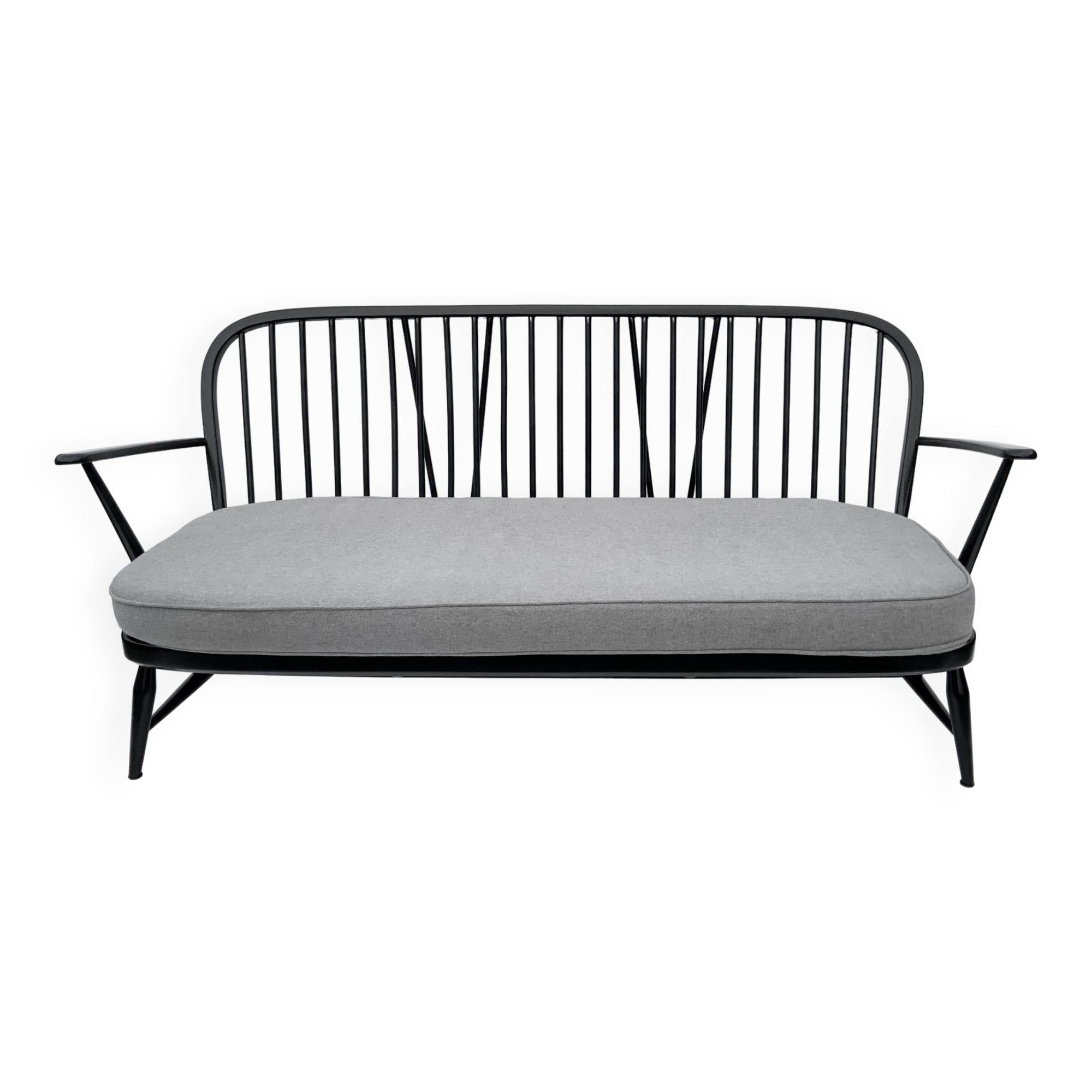 Mid-20th century Ercol Black wood sofa 3 seater