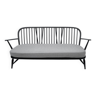 Mid-20th century Ercol Black wood sofa 3 seater