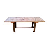 Table in wood and cast iron, industrial style, vintage