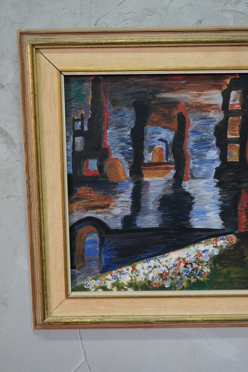 Lennart Hall, Swedish abstract painting, 1960s, Oil on panel, Framed