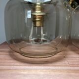 Pair of vintage smoked glass wall lights