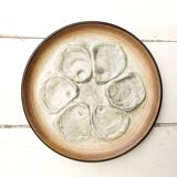 Set of 6 “Stromboli” model oyster plates from Saint-Amand