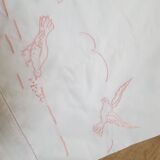 Antique embroidered flat sheet for crib