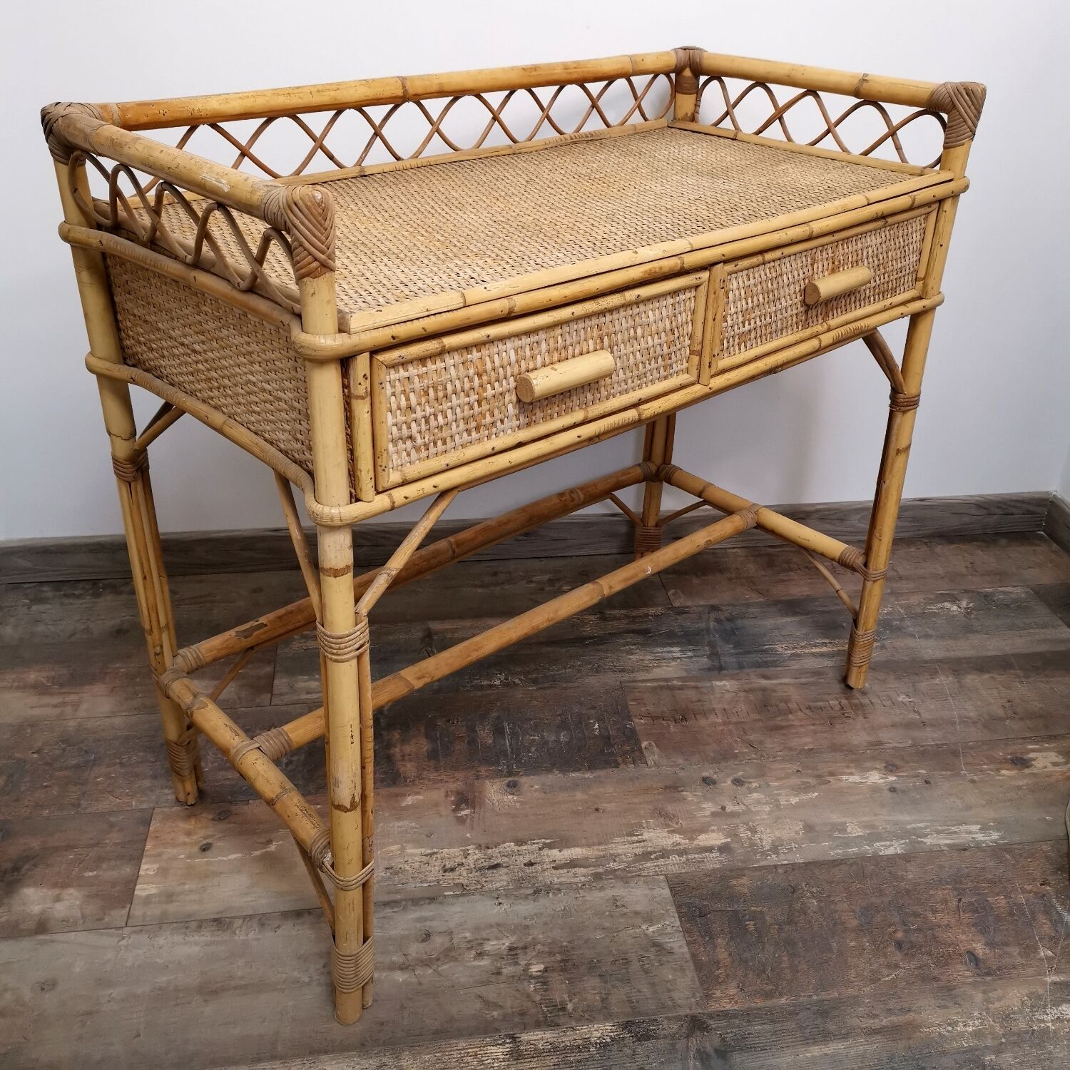 Vintage rattan dressing table