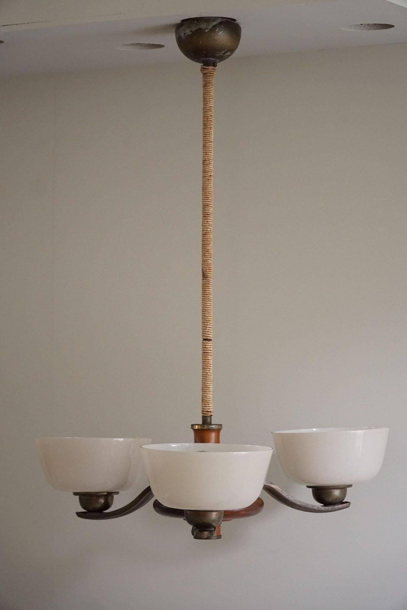 Paavo Tynell for Taito Oy, an Art Deco chandelier model '1255/3', Finland, 1930s.