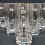 6 Verres A Orangeade Eau Vintage Publicitaires La Roche Aux Fées