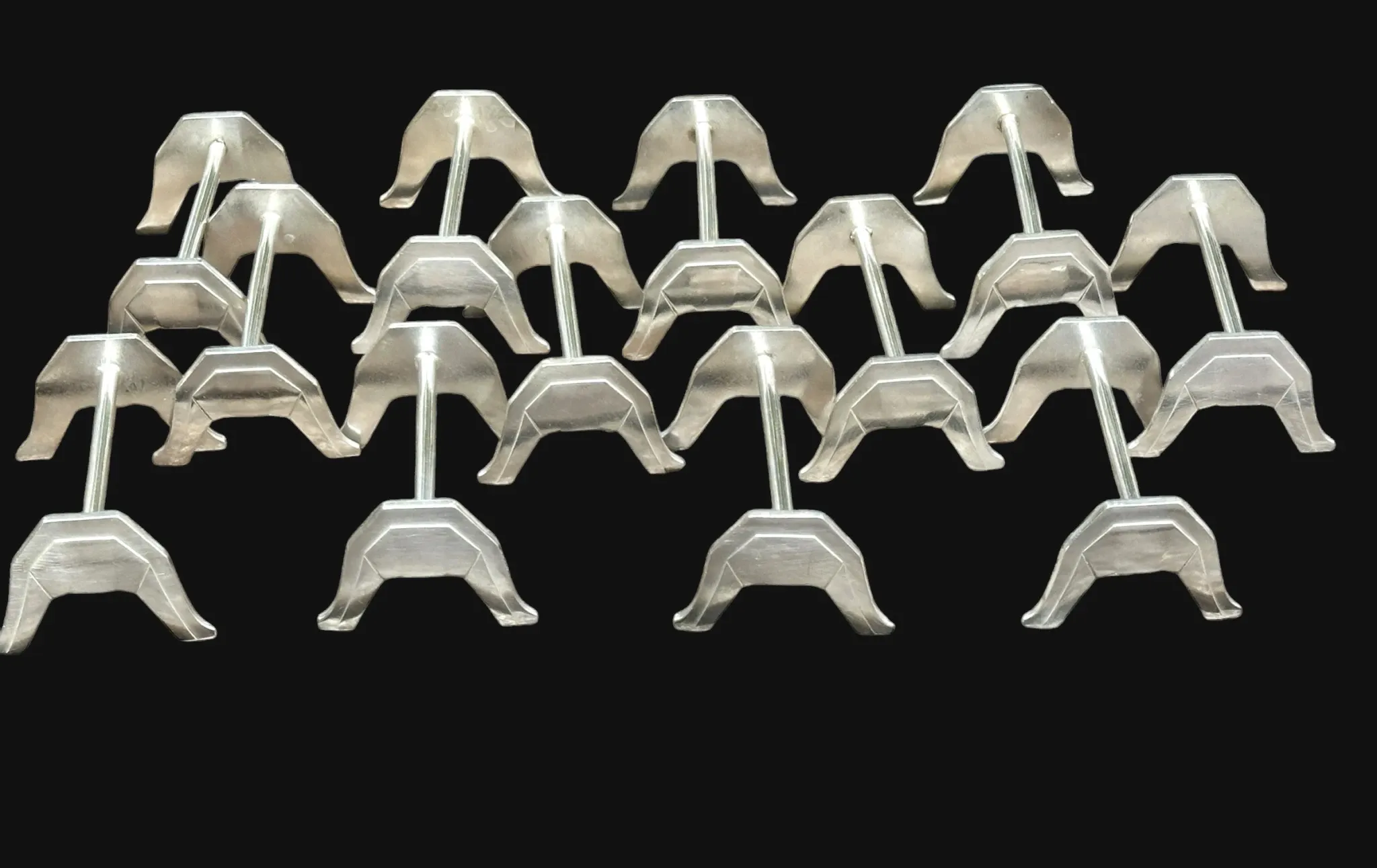 12 silver-plated metal knife rests by the silversmith Saglier, Arceaux Art Deco model.