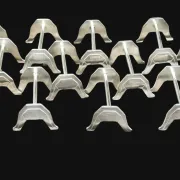 12 silver-plated metal knife rests by the silversmith Saglier, Arceaux Art Deco model.
