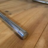 Vintage coffee table in chrome and smoked glass 70s