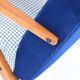 Original armchair compas, pied de poule, blue velvet, 1960s, restored