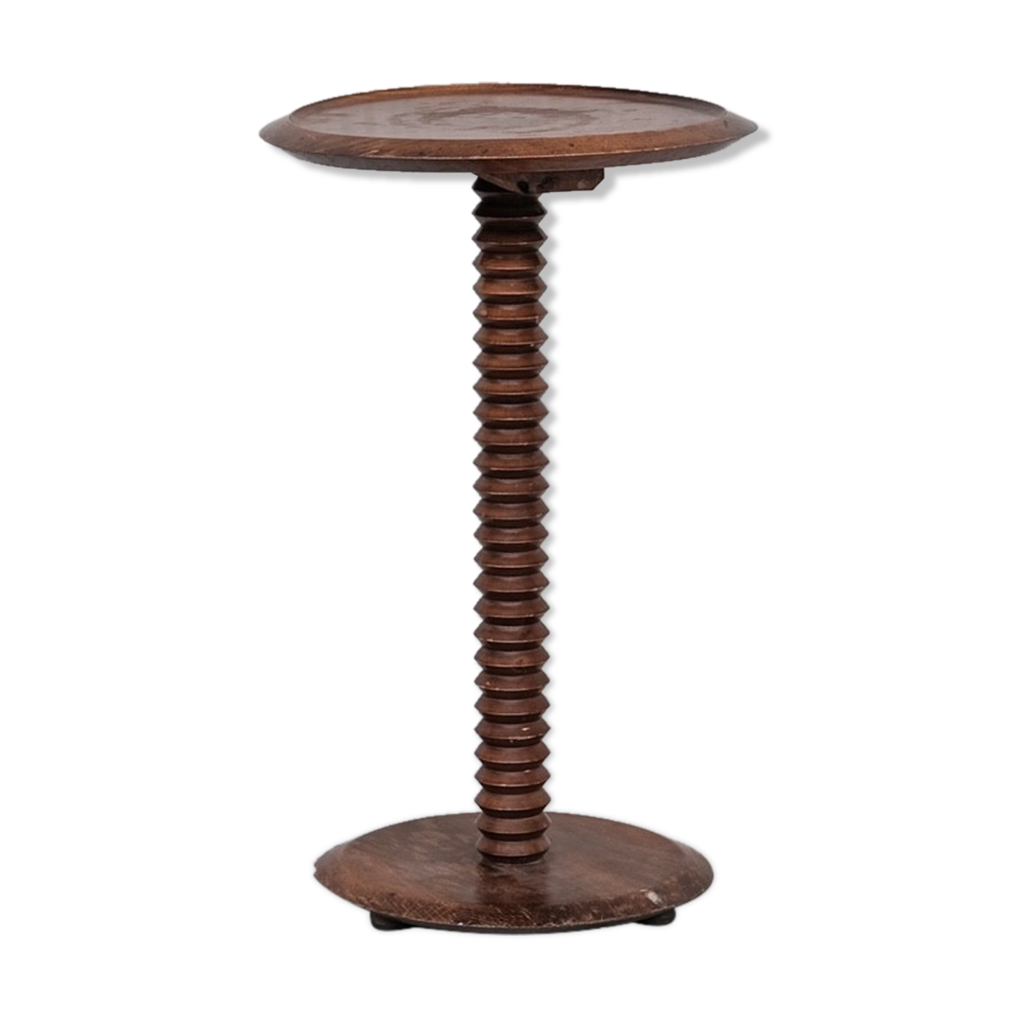 Turned mid-century wooden side table