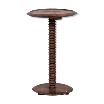 Turned mid-century wooden side table