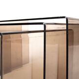 Vintage nesting tables smoked plexiglass 70