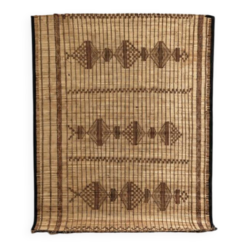 Tapis touareg - natte mauritanienne en fibre végétales et cuir
