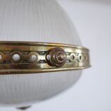 Antique french holophane pendant light